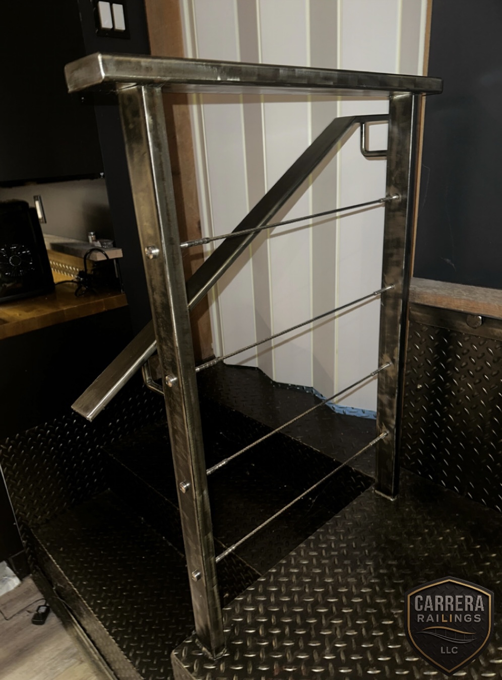 Custom ironwork with intricate details.